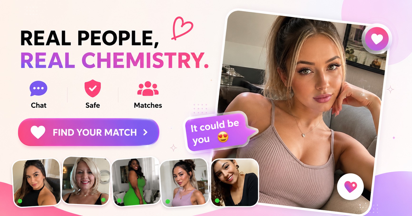 Real people real chemistry matching interface